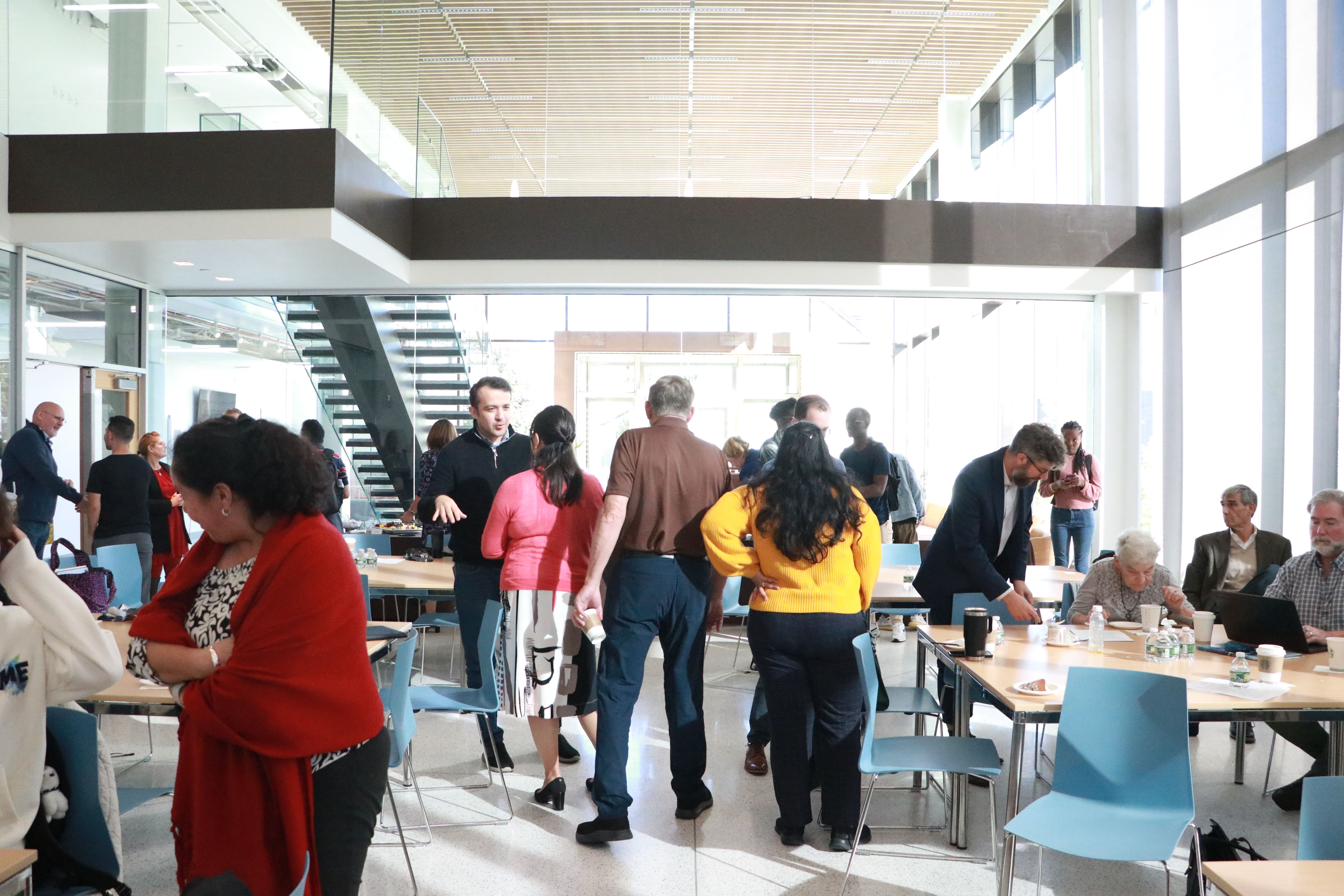 People gathered for an event at the Health Science and Technology at Lehigh University