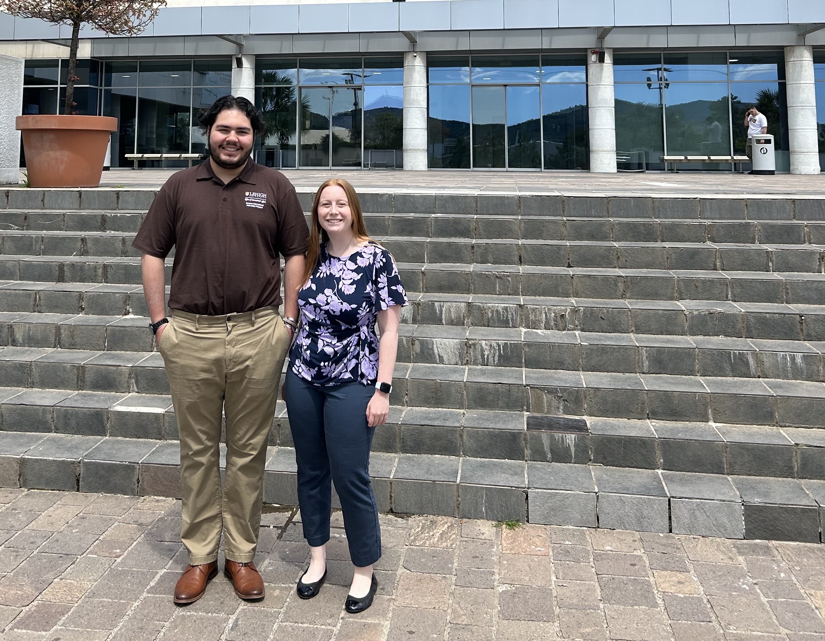 Marti Colasurdo and Alexis Guzman outside the Univeristy of Donja Gorcia