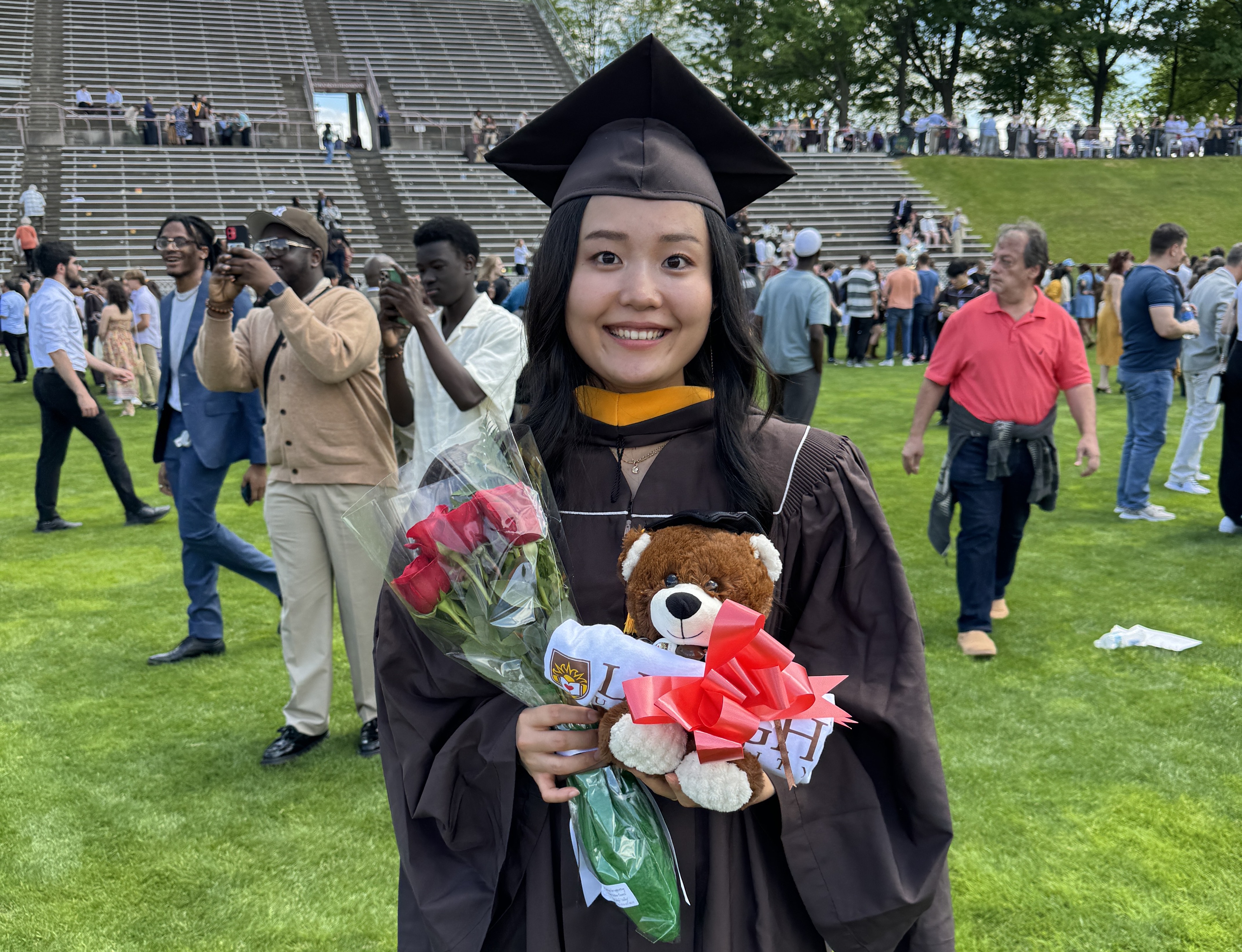 Akari Takahashi at a Lehigh graduation ceremony
