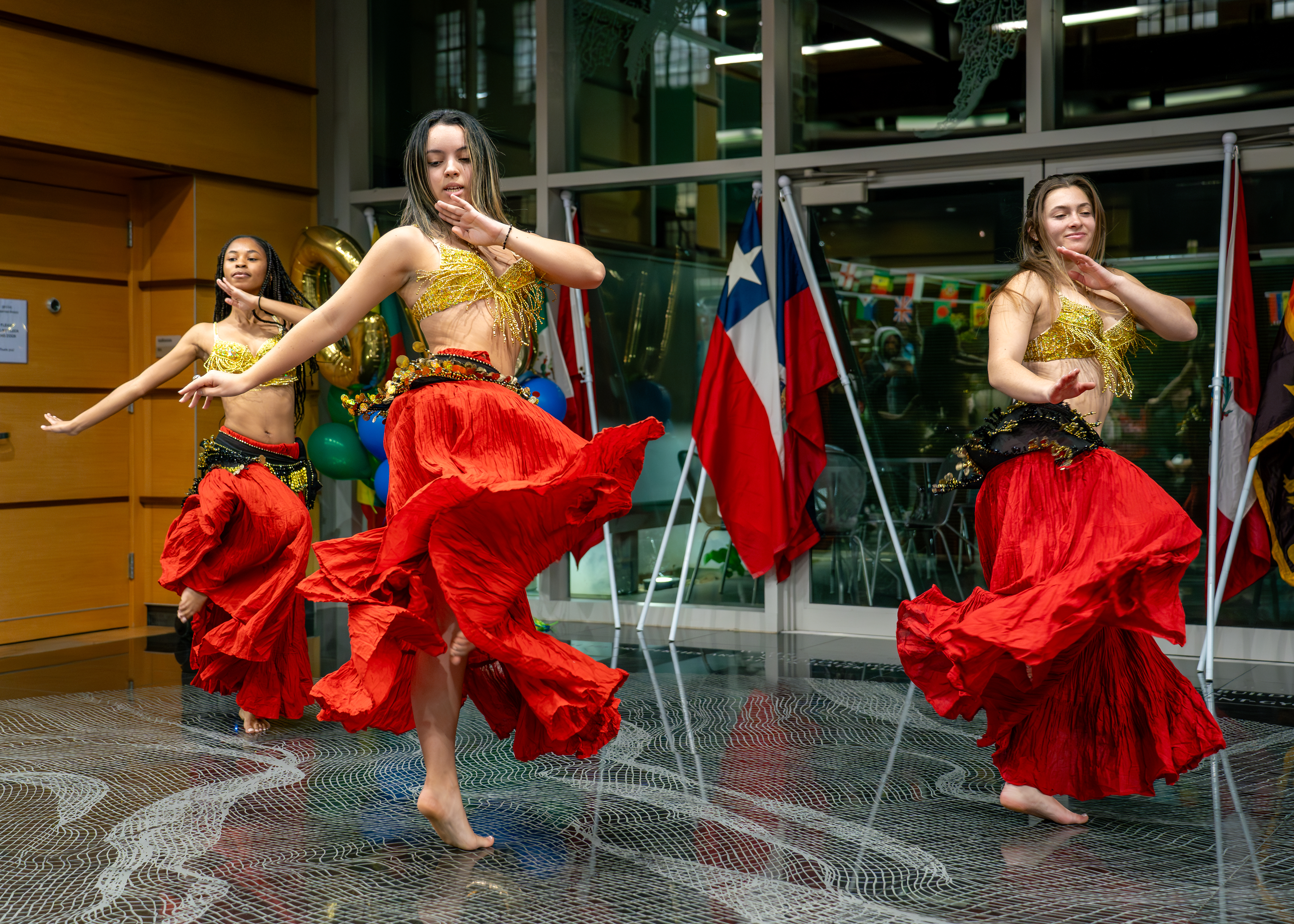 Student performers dancing at an event at Lehigh University