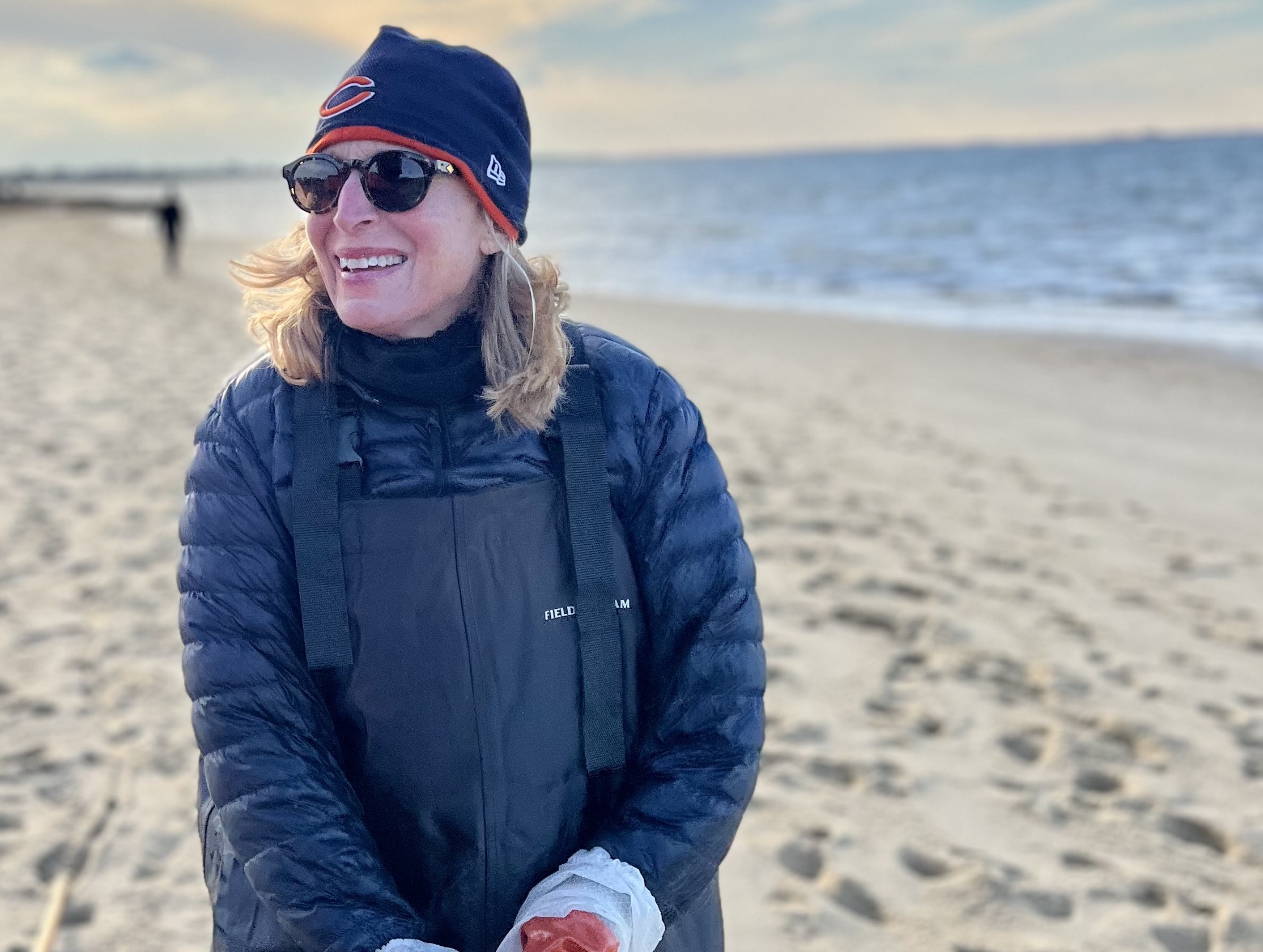 Penny Frohling on a beach