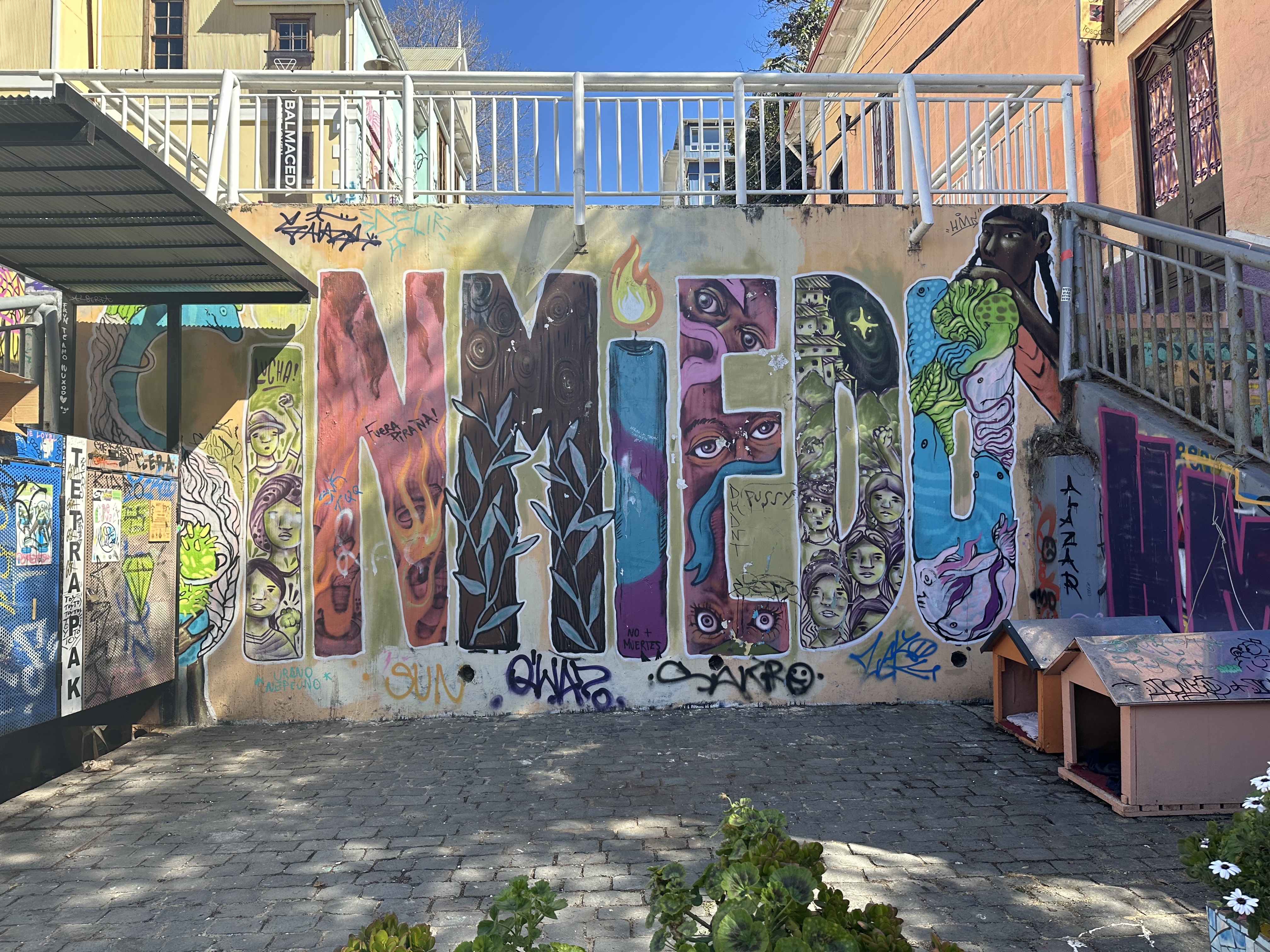 Graffiti on the streets of Valparaiso in Chile.