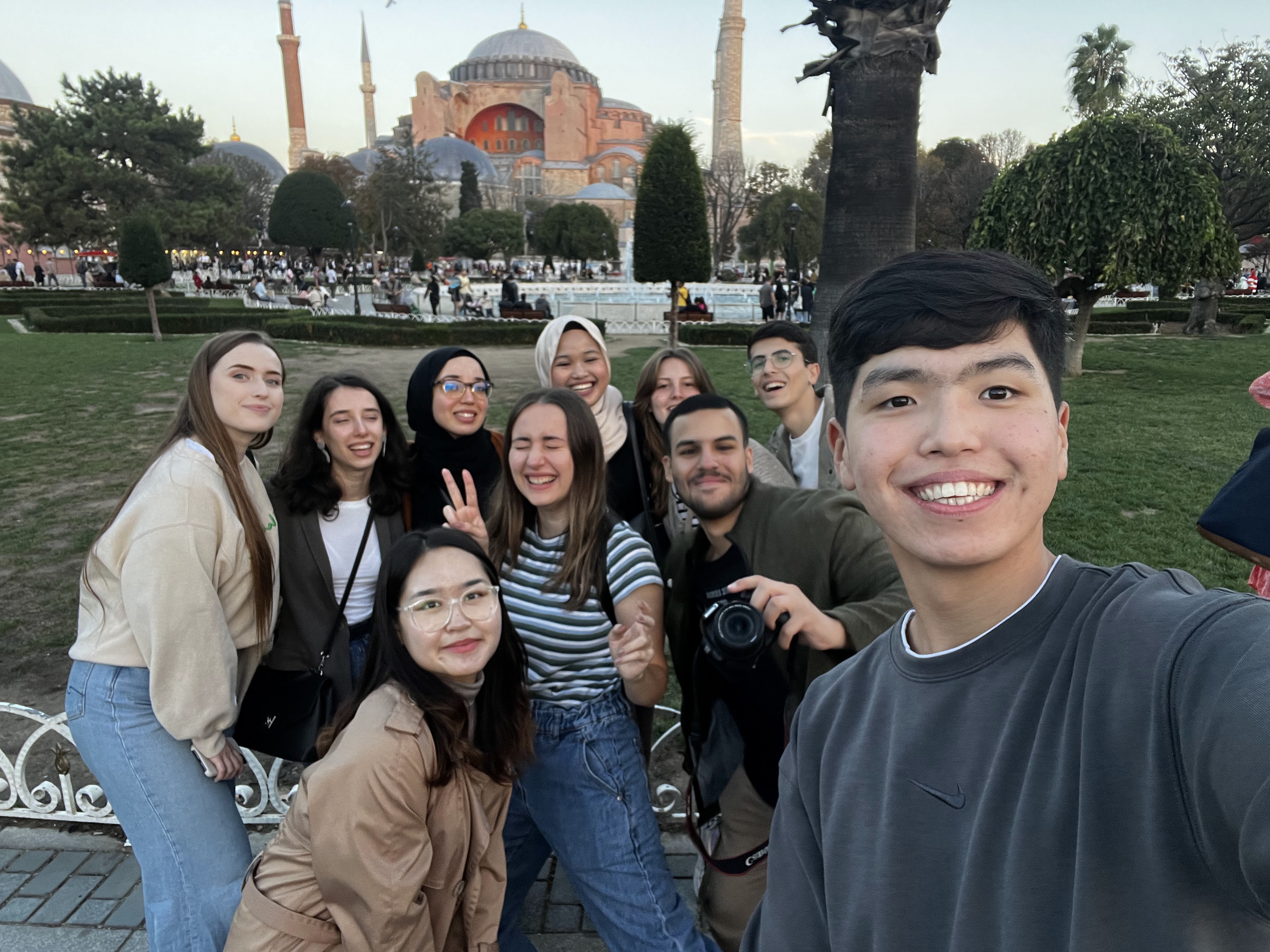A group of people posing for a photo in Istanbul