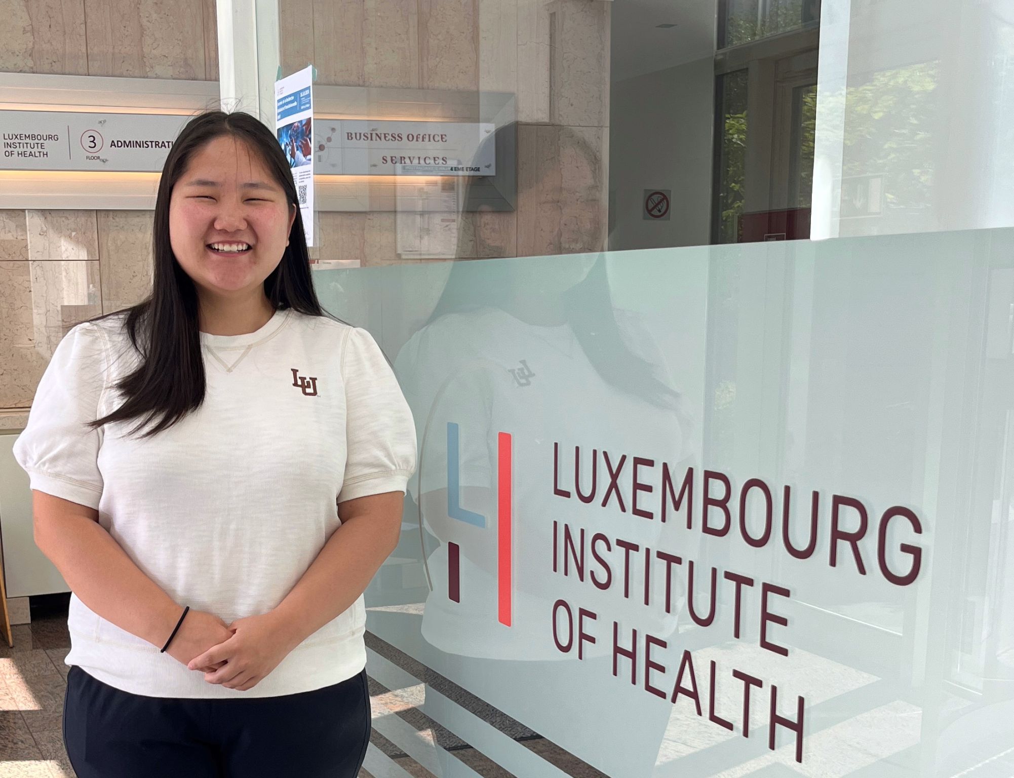 Oyu Ankhbayar '26 at her summer internship at the Luxembourg Institute of Health