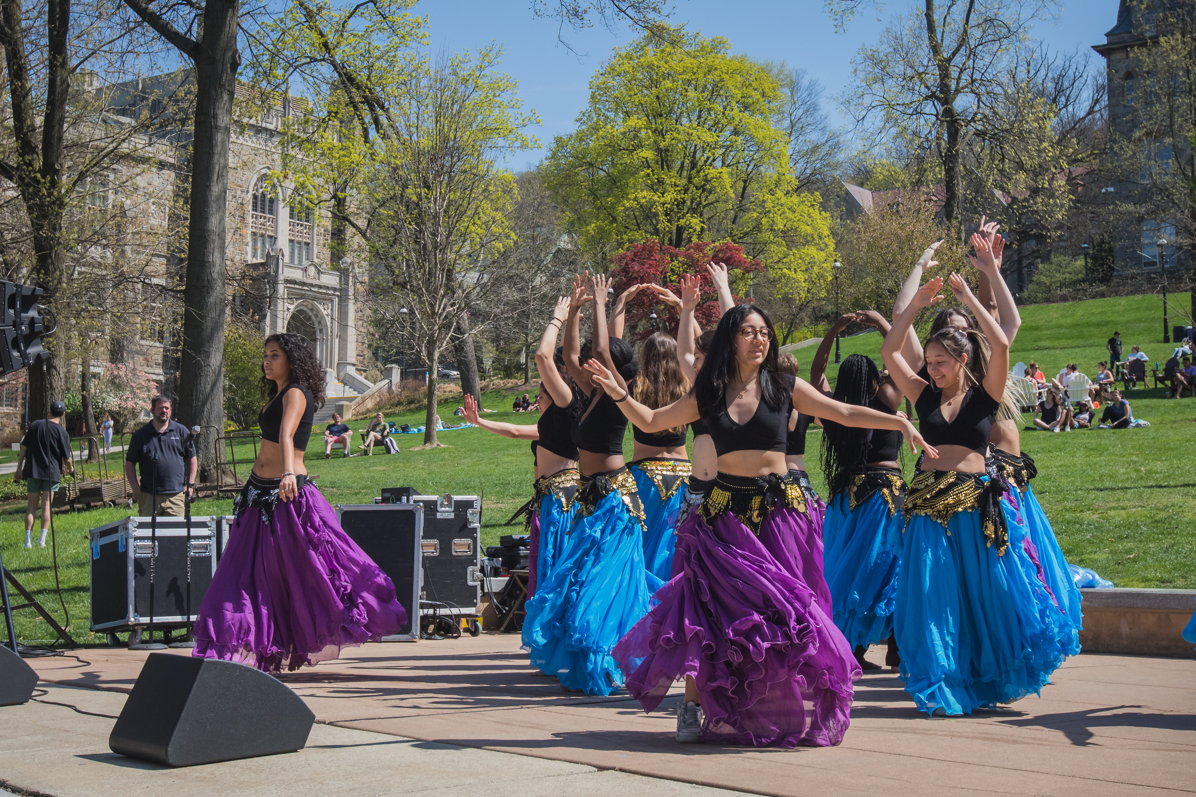 A student dance team performing at the International Bazaar in 2022
