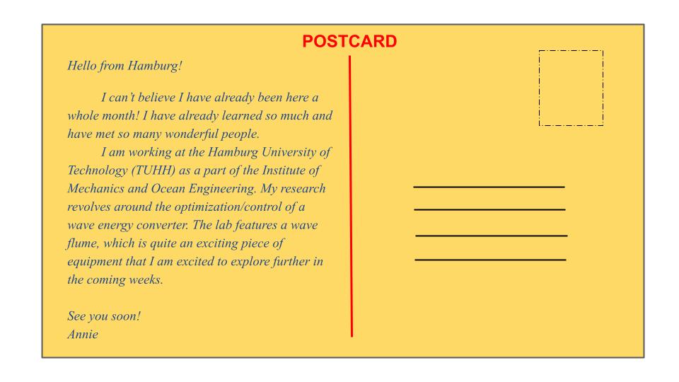 The back of a postcard from Germany