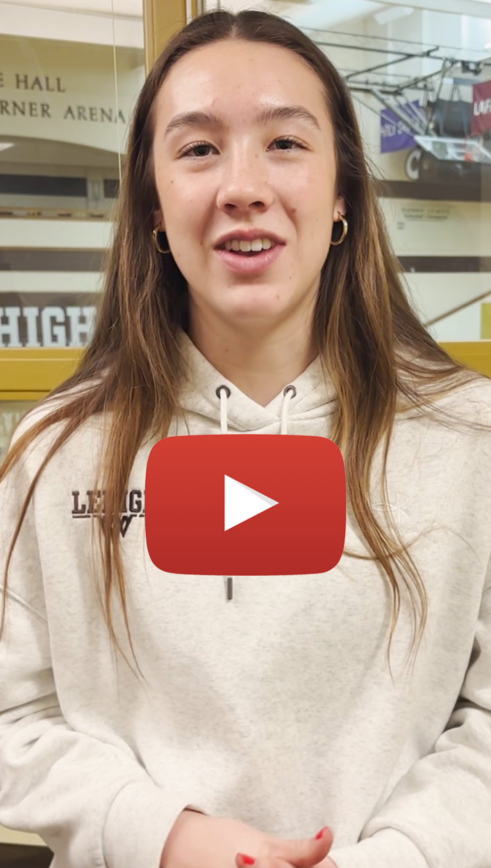 A young woman talking directly to the camera