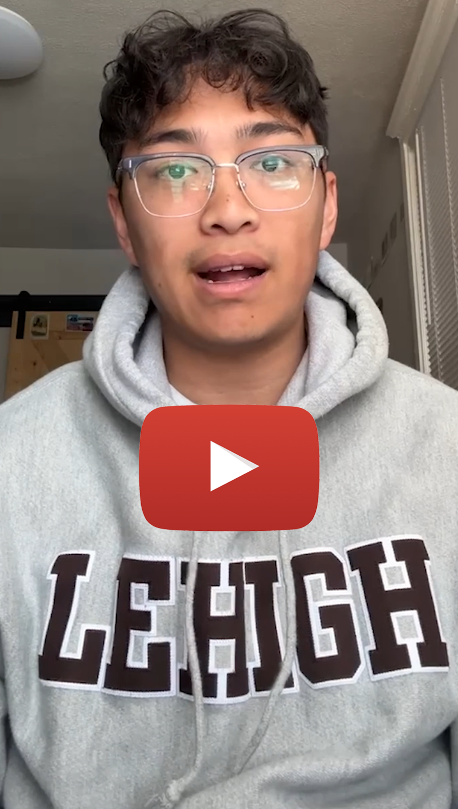 A young man talking directly to the camera