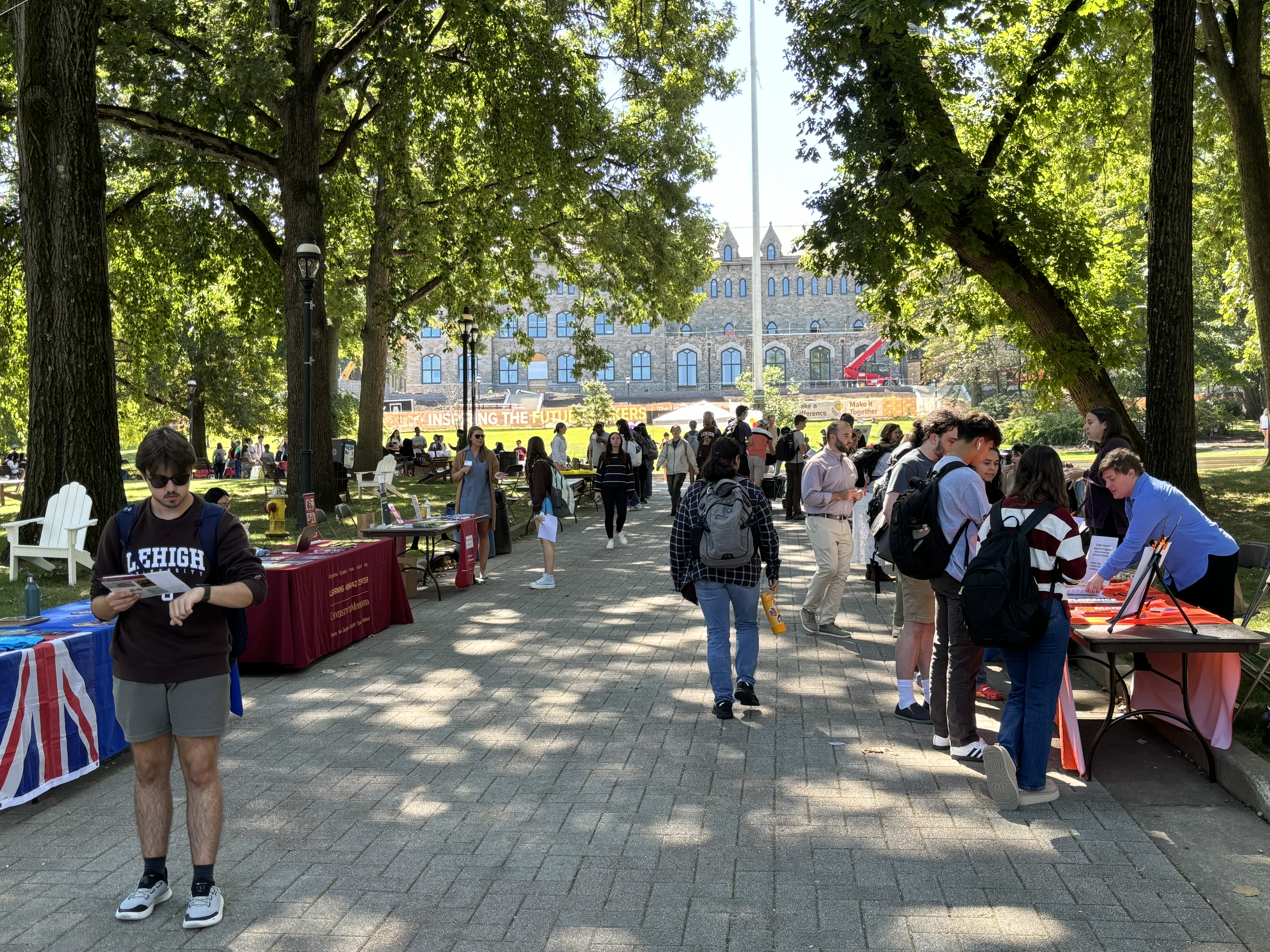 A group of college students at a fair