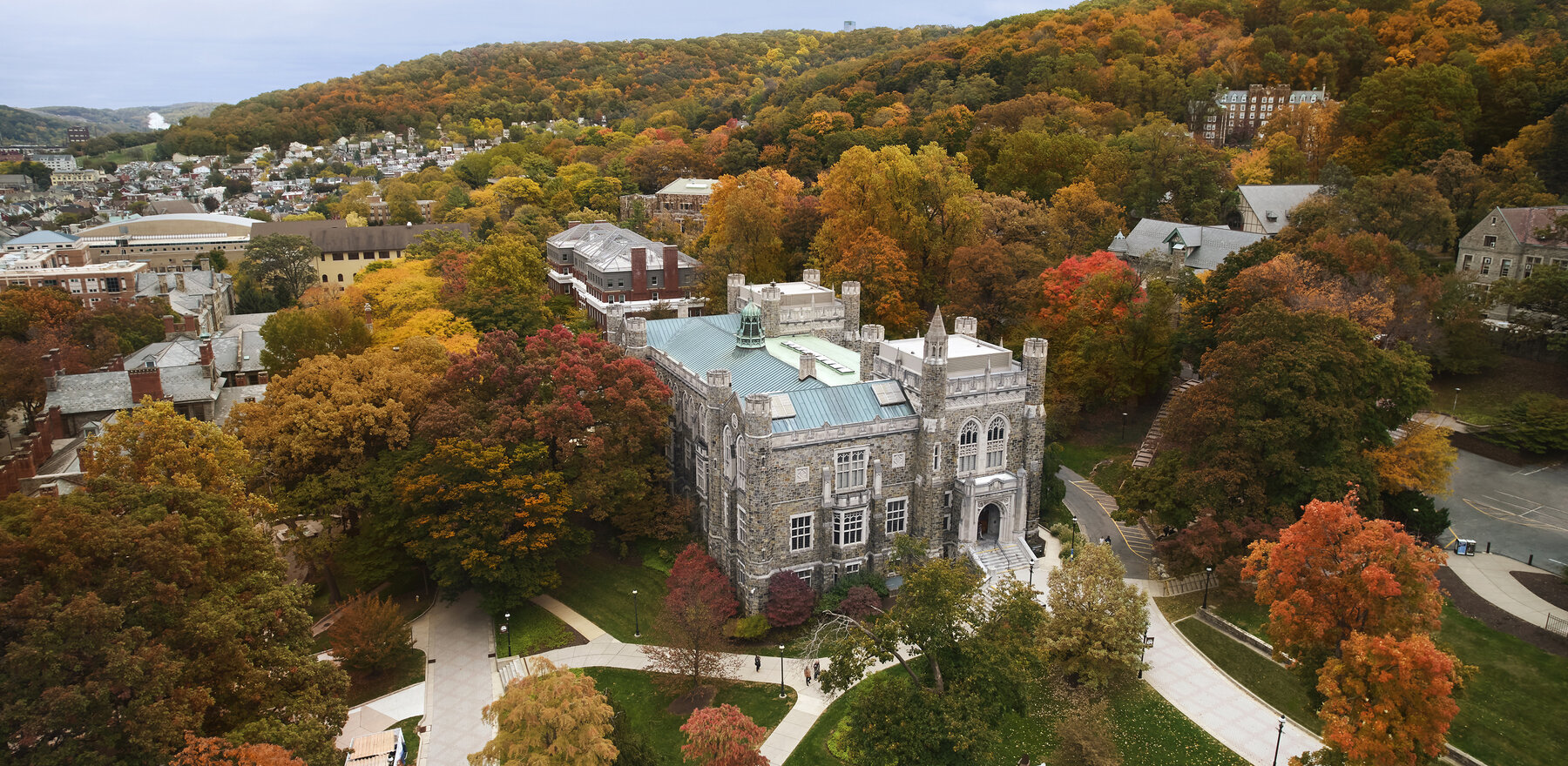 An overhead photo of Lehigh University