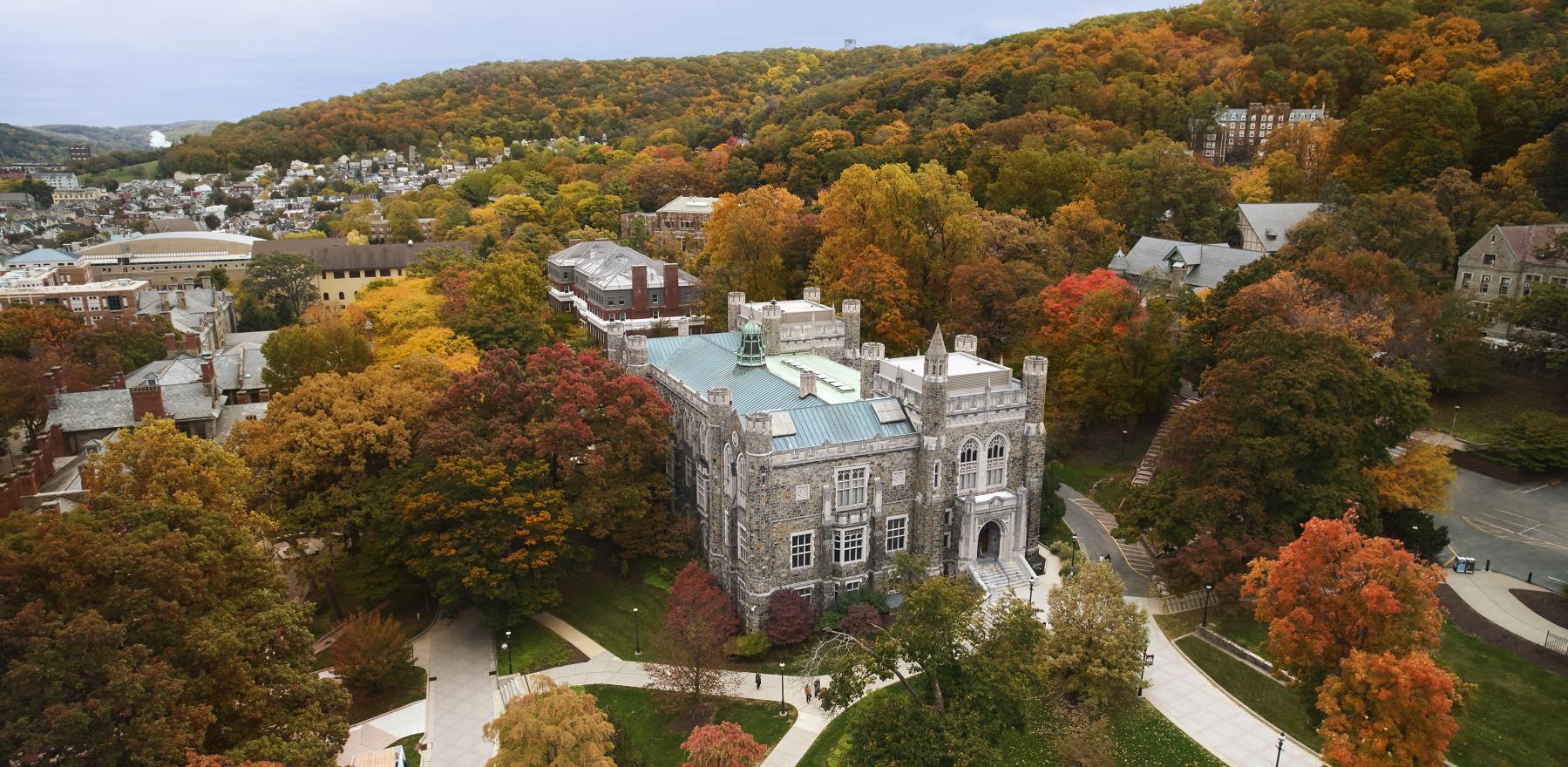 An overhead photo of Lehigh University