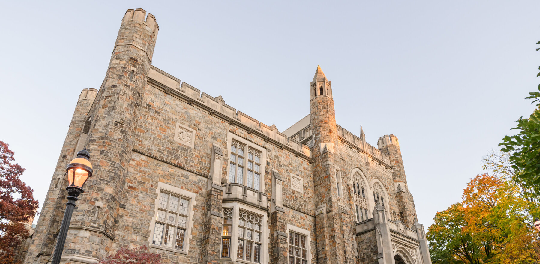  A photo of a campus building at dusk