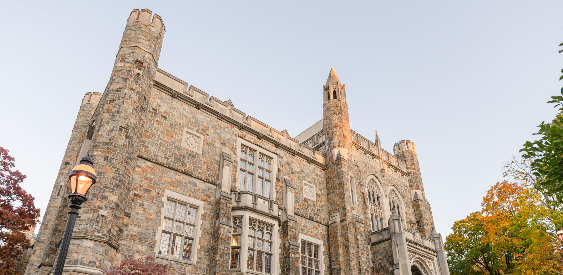  A photo of a campus building at dusk