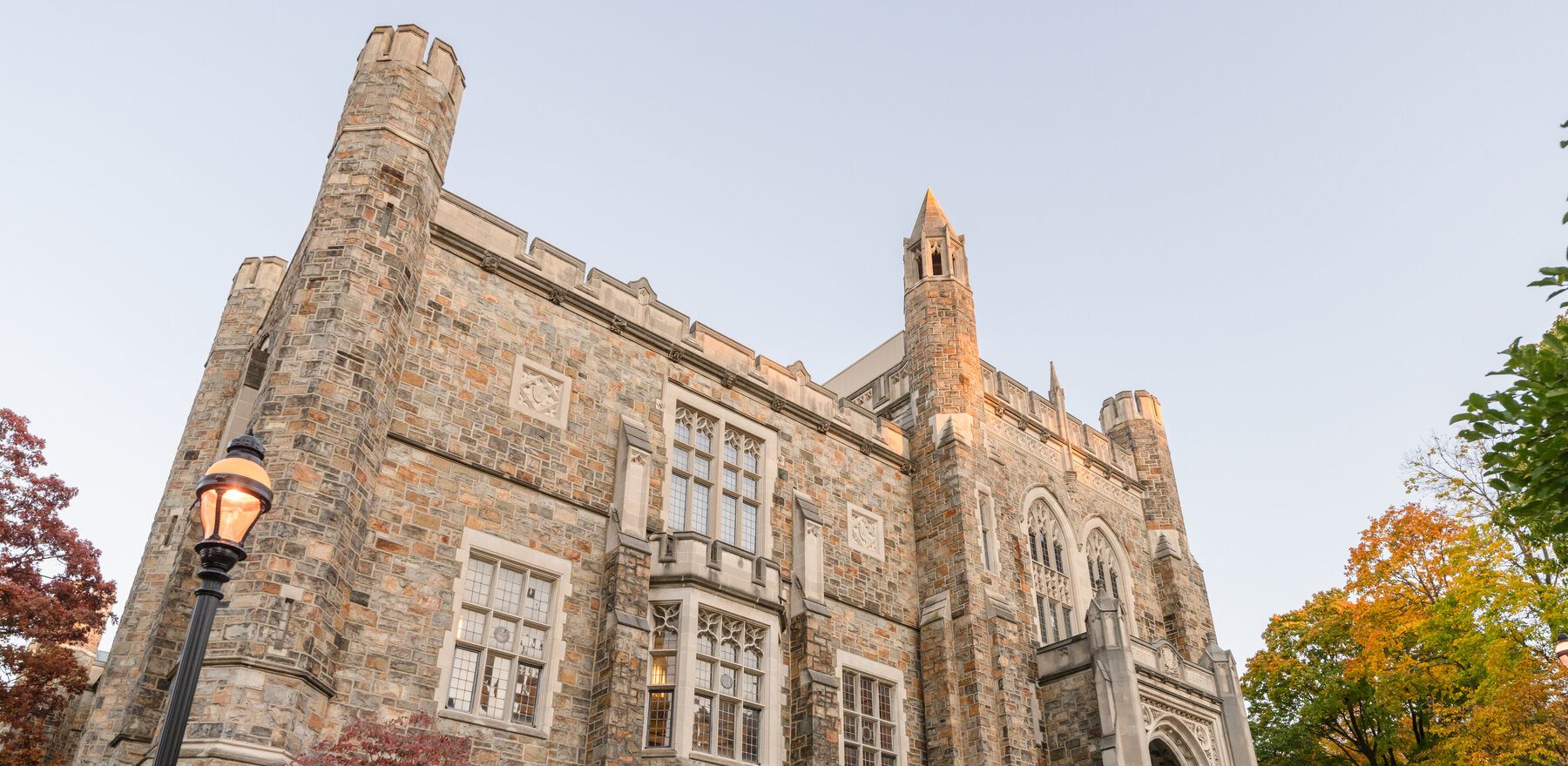  A photo of a campus building at dusk