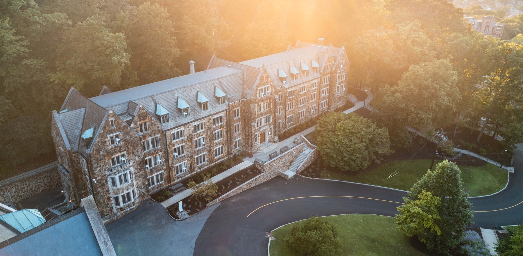 An overhead photo of the Lehigh University campus