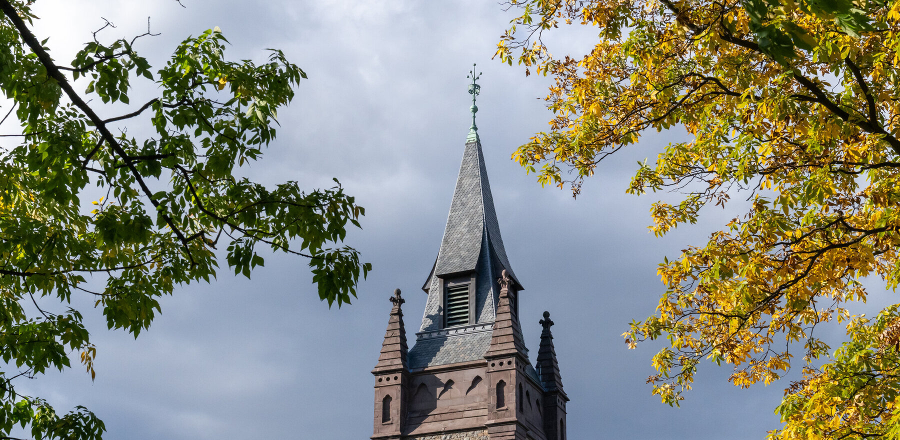 UC Steeple in Fall Foliage