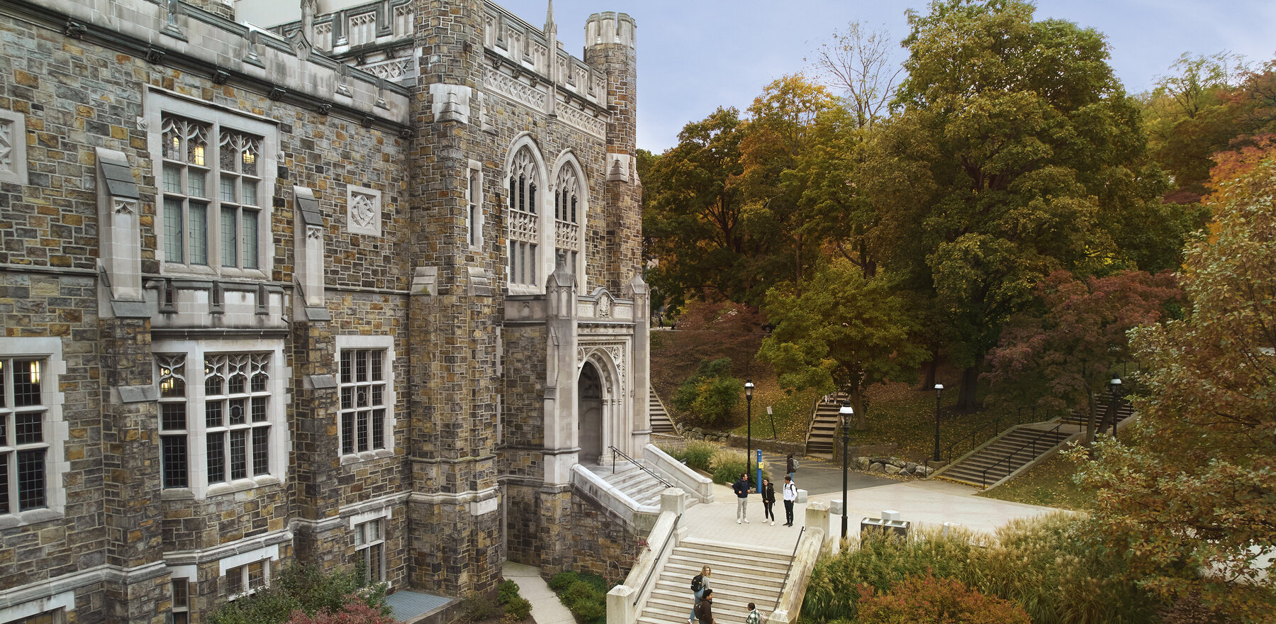 An overhead photo of the Lehigh University campus