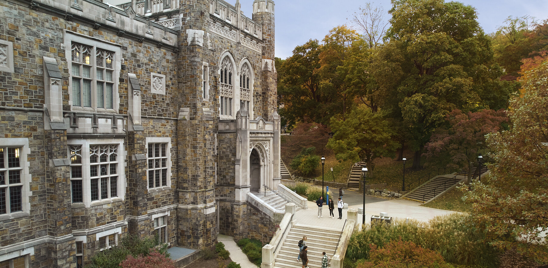 An overhead photo of the Lehigh University campus