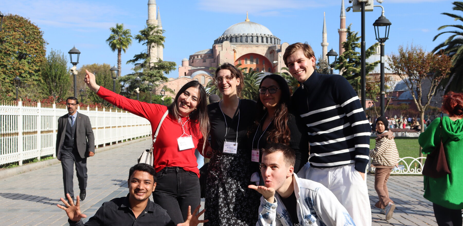 A group of people posing for a photo in Istanbul