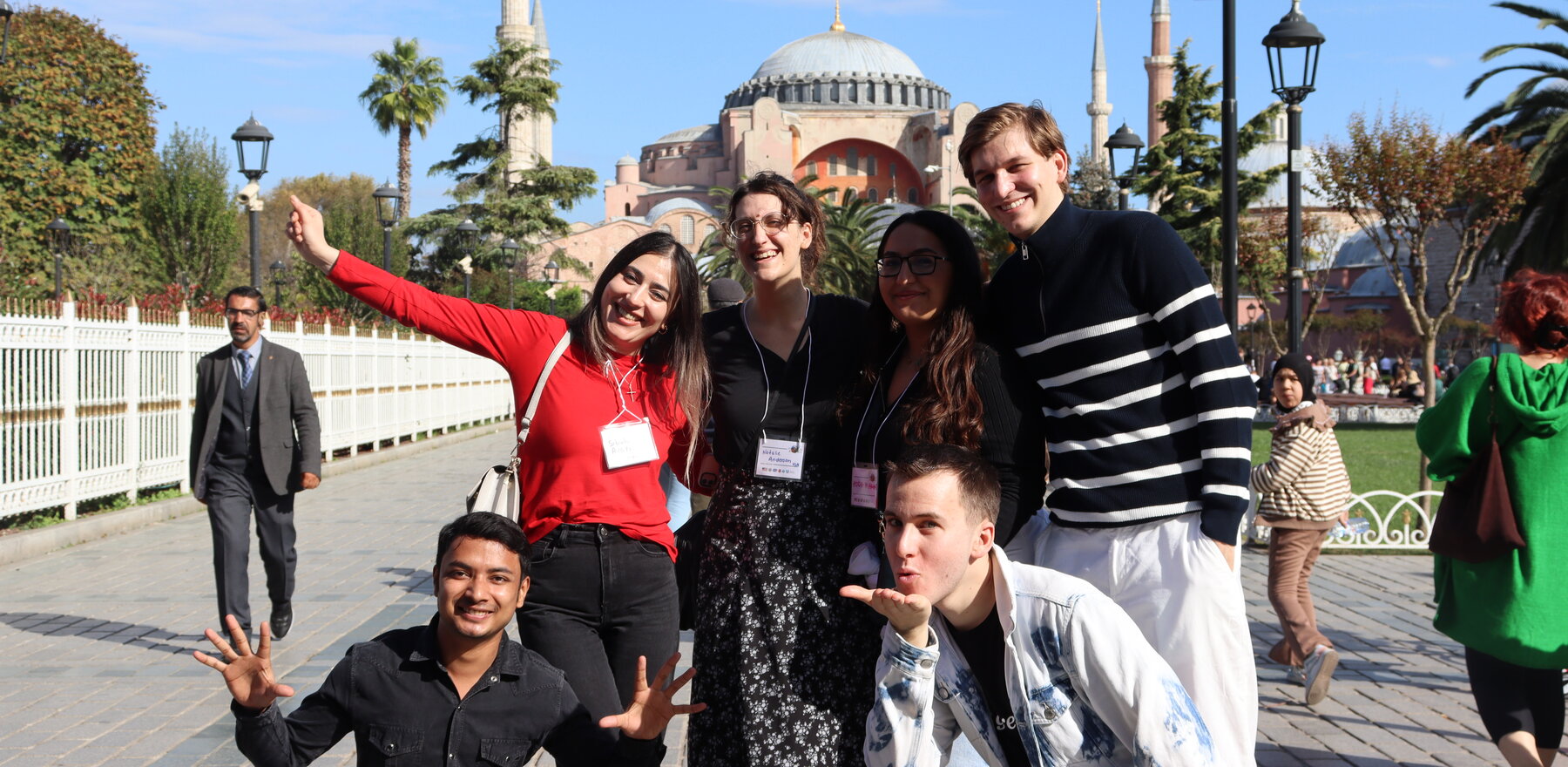 A group of people posing for a photo in Istanbul