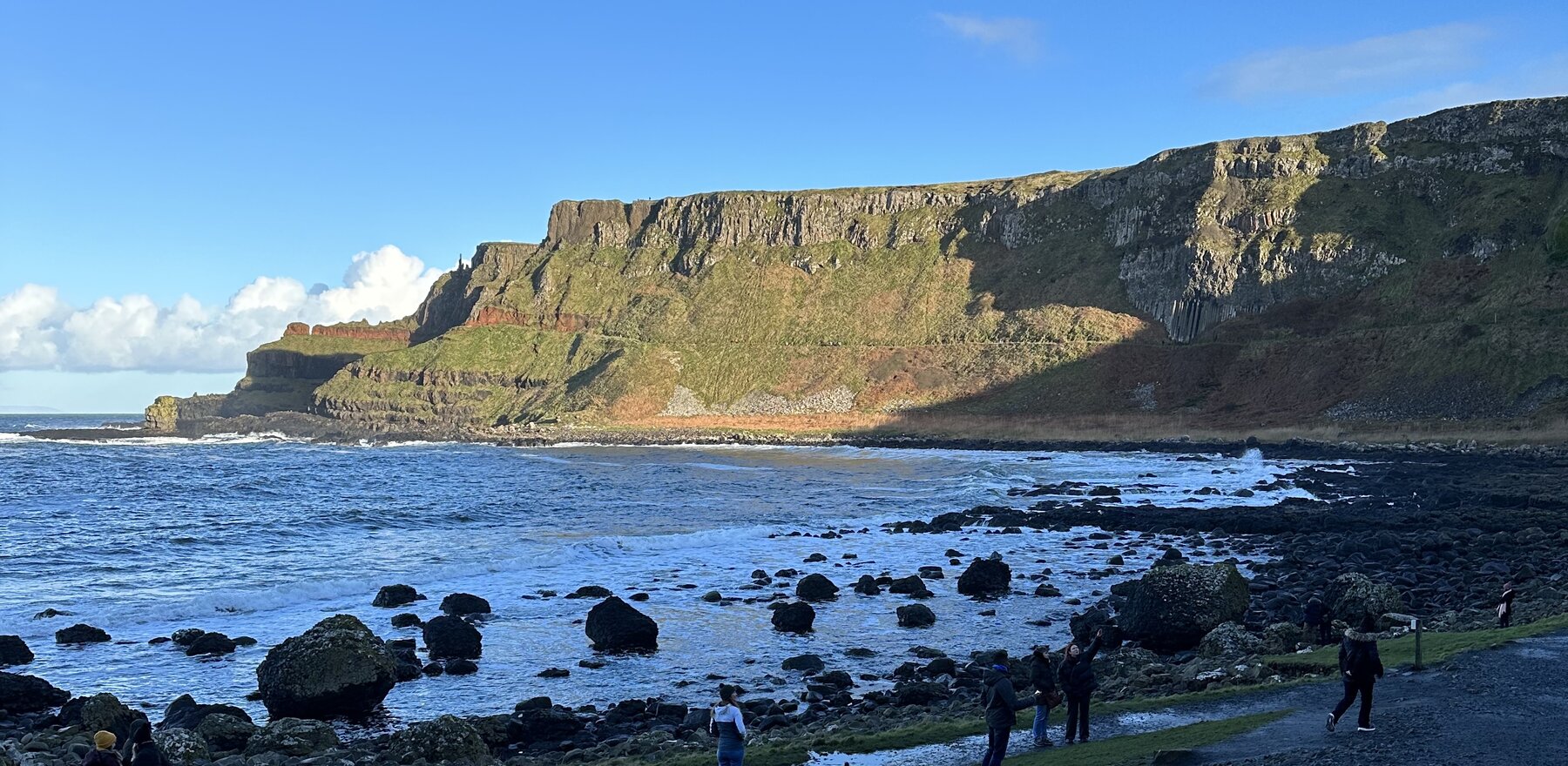 A shot of the mountains and sea in Ireland