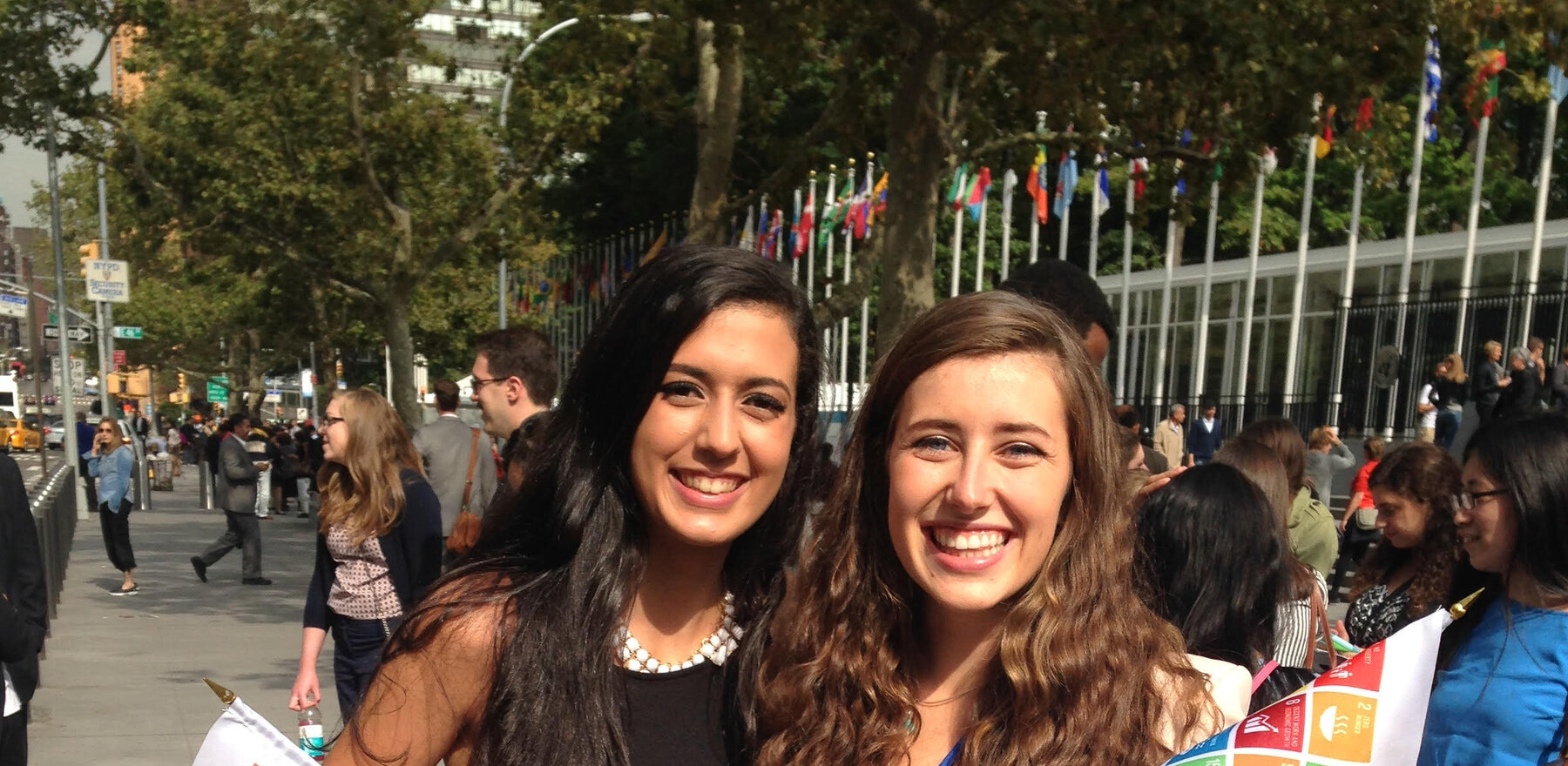 Mikayla Cleary-Hammarstedt in front of the UN