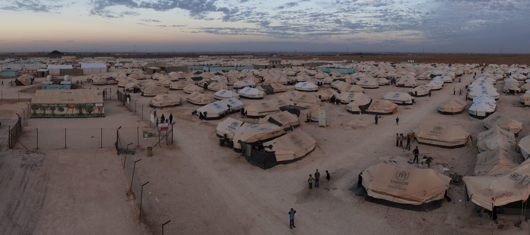 An aerial view of the Za'atari Refugee Camp in Jordan. Panorama taken on 21 November, 2012.