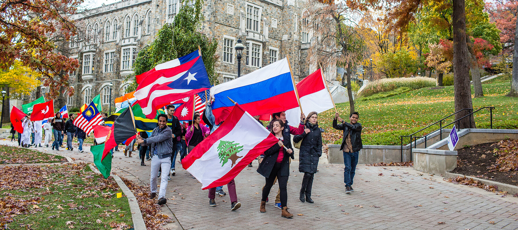 International Week flag parade