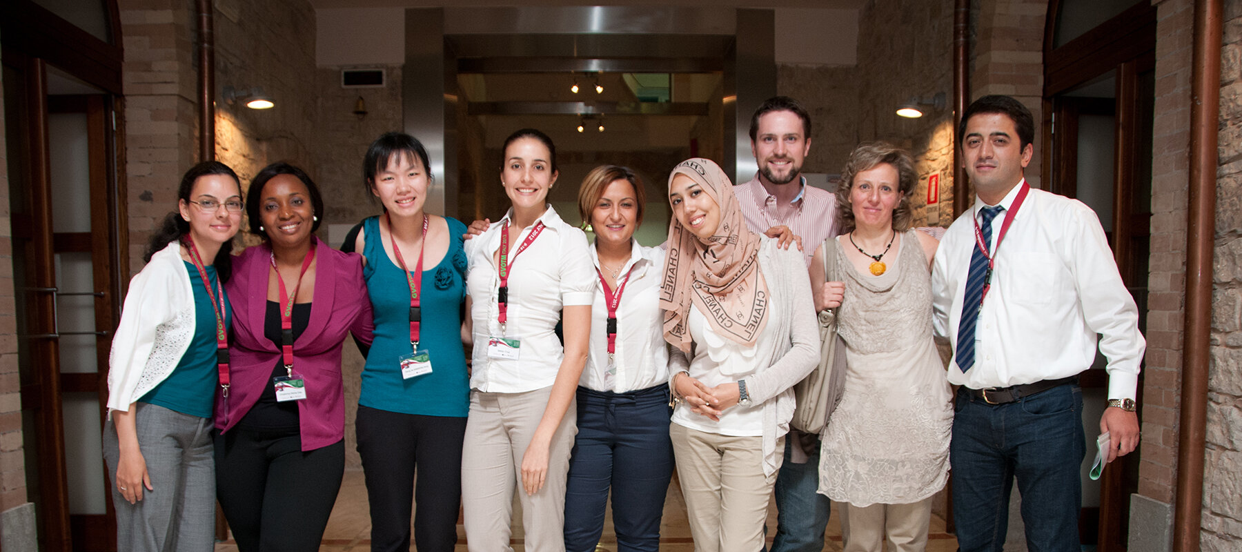 A group of nine international participants in Lehigh University Global Village on the Move