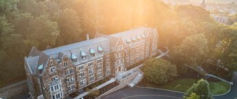 An overhead photo of the Lehigh University campus