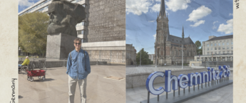 Two images of a young man in Chemnitz, Germany