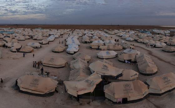 An aerial view of the Za'atari Refugee Camp in Jordan. Panorama taken on 21 November, 2012.
