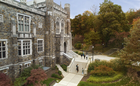 An overhead photo of the Lehigh University campus