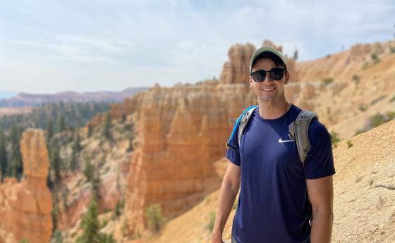 David Morency standing along a canyon