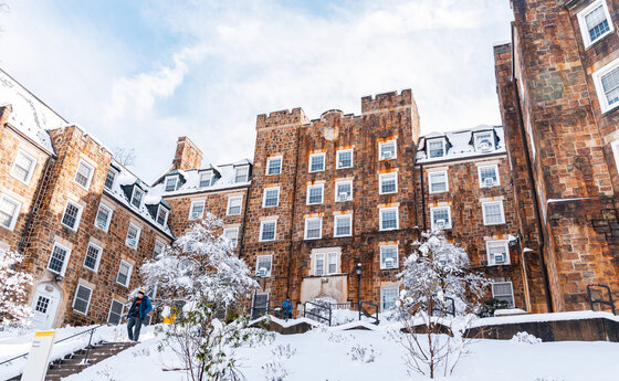 An overhead photo of the Lehigh University campus