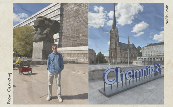 Two images of a young man in Chemnitz, Germany