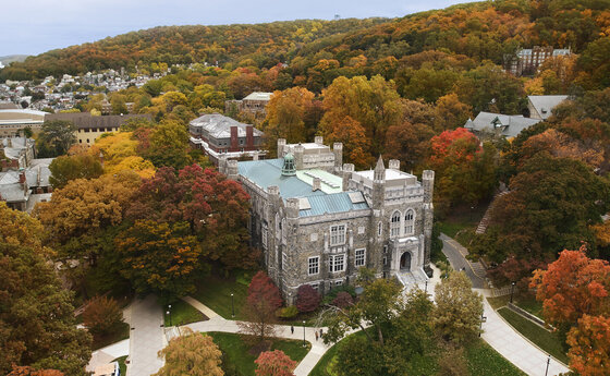 An overhead image of the Lehigh University campus